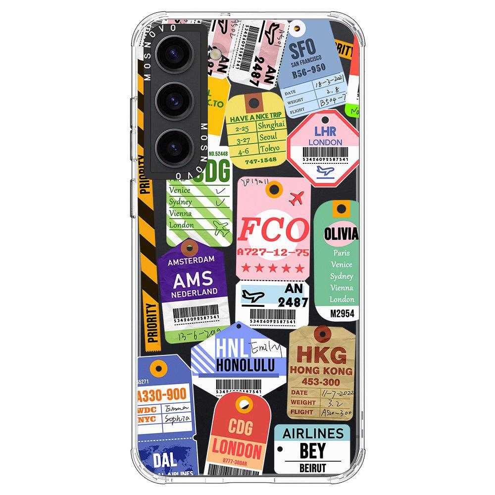 Air Ticket Labels Phone Case - Samsung Galaxy S23 Case - MOSNOVO