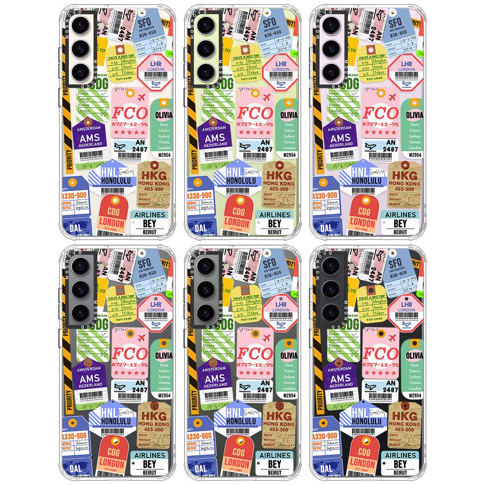 Air Ticket Labels Phone Case - Samsung Galaxy S23 Case - MOSNOVO