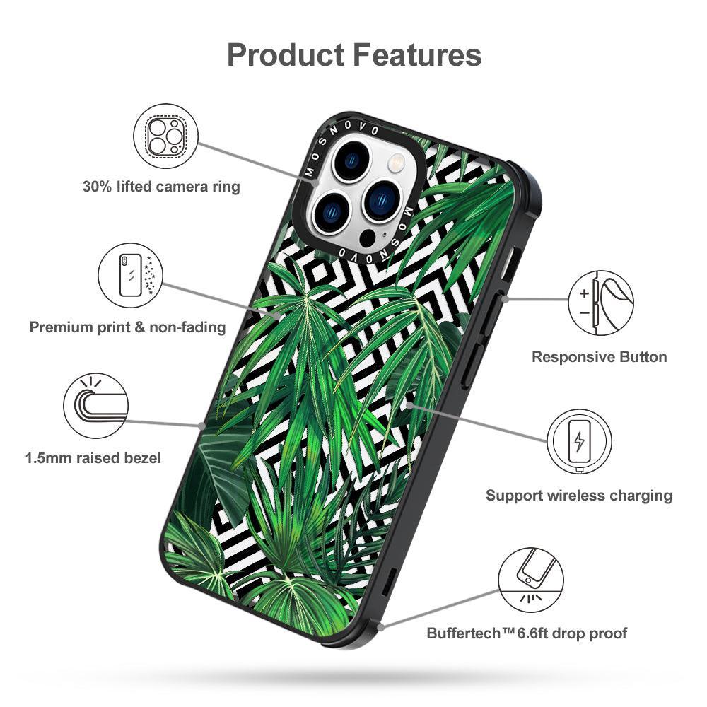 Areca Palm Pattern Phone Case - iPhone 13 Pro Case - MOSNOVO