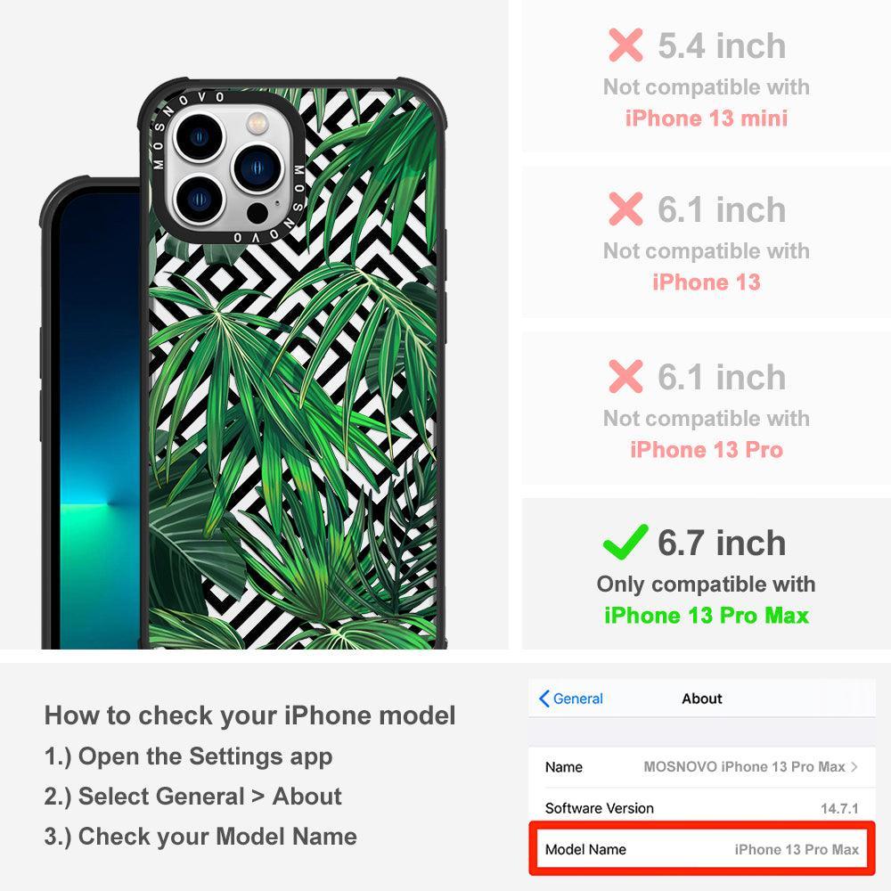 Areca Palm Pattern Phone Case - iPhone 13 Pro Max Case - MOSNOVO