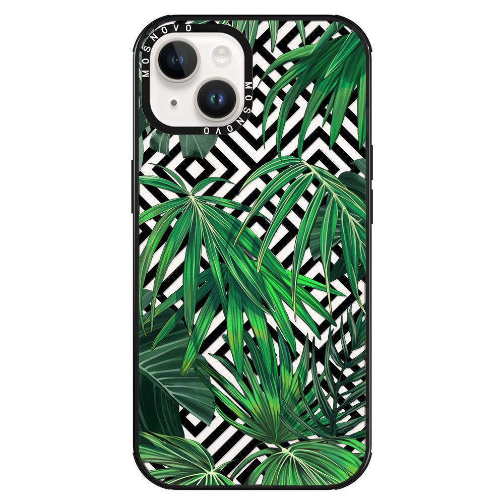 Areca Palm Pattern Phone Case - iPhone 14 Plus Case - MOSNOVO