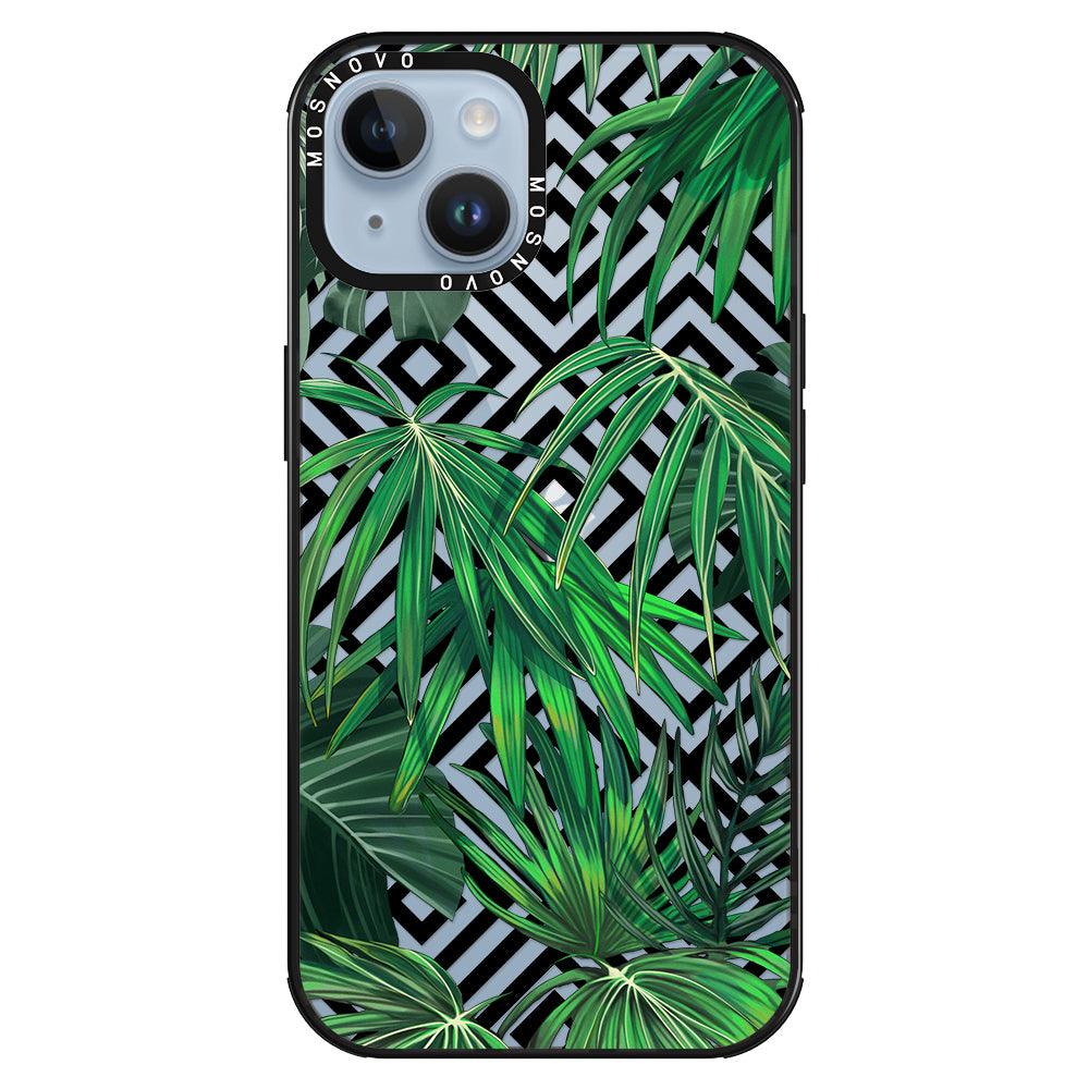 Areca Palm Pattern Phone Case - iPhone 14 Plus Case - MOSNOVO