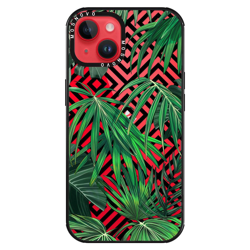 Areca Palm Pattern Phone Case - iPhone 14 Plus Case - MOSNOVO