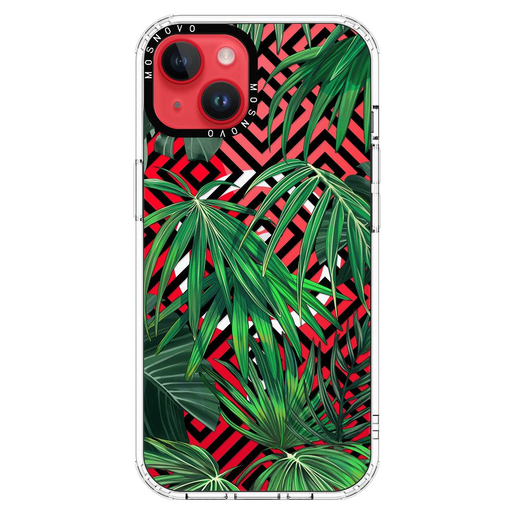 Areca Palm Pattern Phone Case - iPhone 14 Plus Case - MOSNOVO