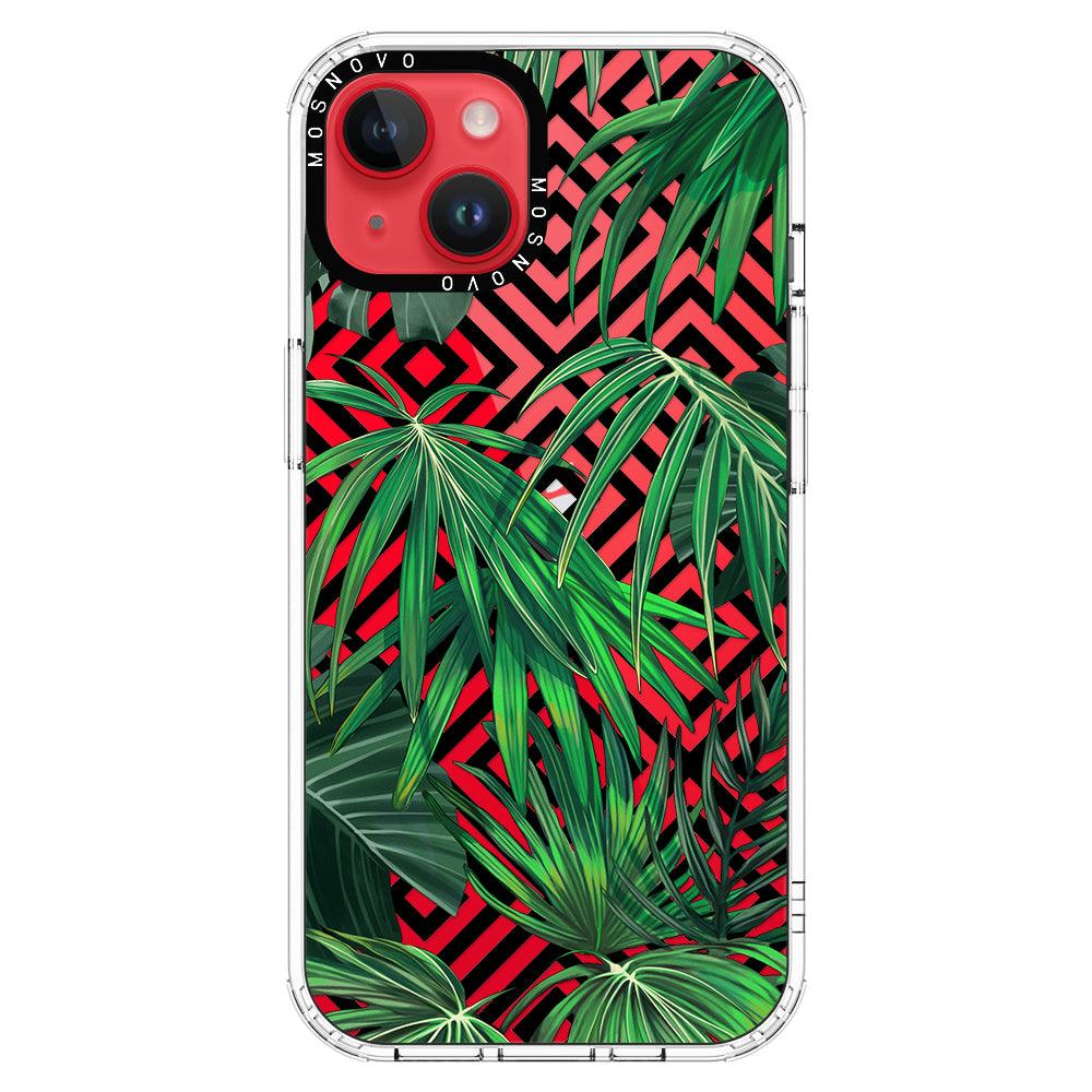 Areca Palm Pattern Phone Case - iPhone 14 Plus Case - MOSNOVO