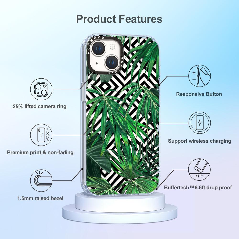 Areca Palm Pattern Phone Case - iPhone 14 Plus Case - MOSNOVO