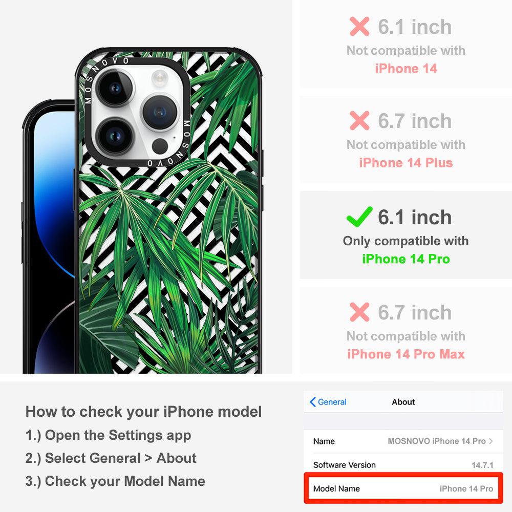Areca Palm Pattern Phone Case - iPhone 14 Pro Case - MOSNOVO