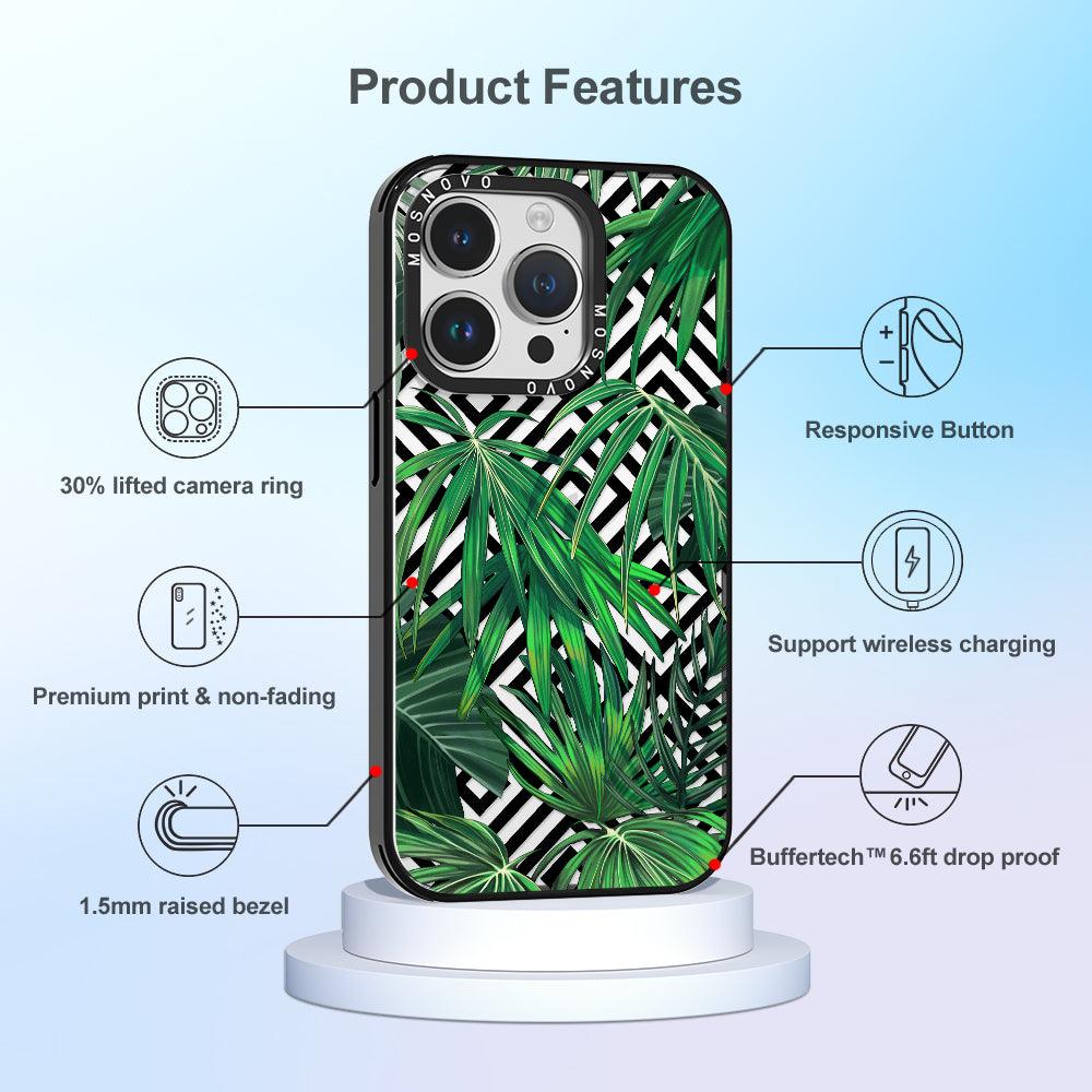 Areca Palm Pattern Phone Case - iPhone 14 Pro Case - MOSNOVO