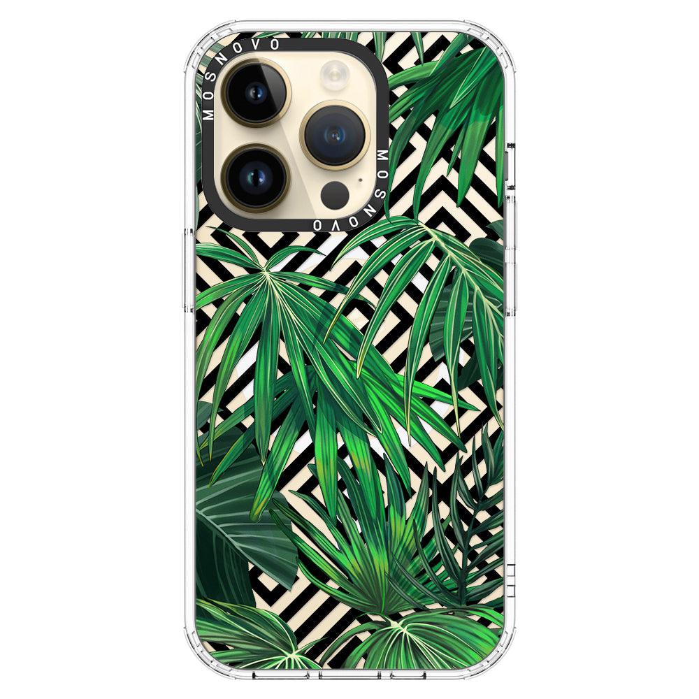 Areca Palm Pattern Phone Case - iPhone 14 Pro Case - MOSNOVO