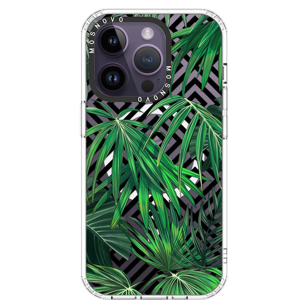 Areca Palm Pattern Phone Case - iPhone 14 Pro Case - MOSNOVO