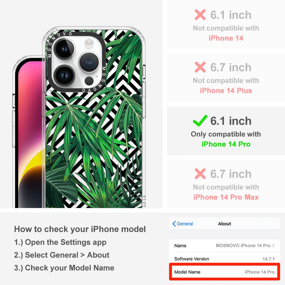 Areca Palm Pattern Phone Case - iPhone 14 Pro Case - MOSNOVO