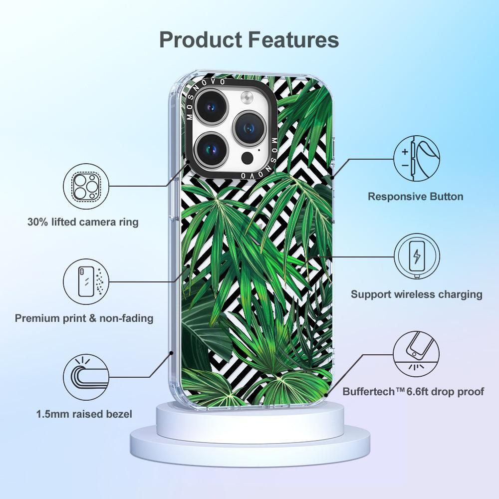 Areca Palm Pattern Phone Case - iPhone 14 Pro Case - MOSNOVO