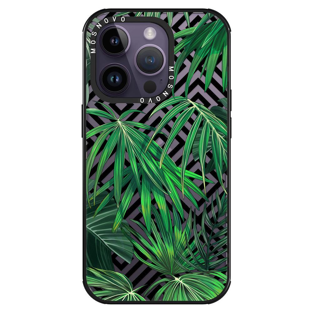 Areca Palm Pattern Phone Case - iPhone 14 Pro Case - MOSNOVO