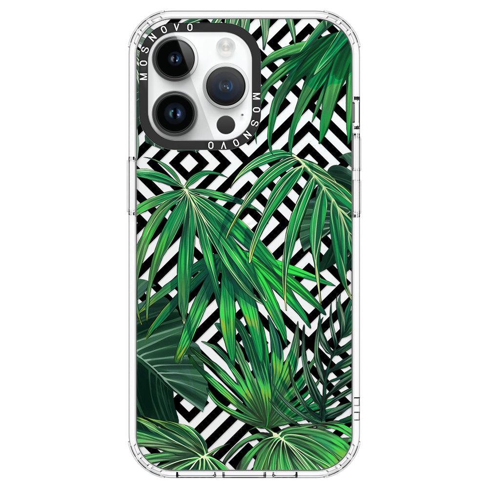 Areca Palm Pattern Phone Case - iPhone 14 Pro Max Case - MOSNOVO