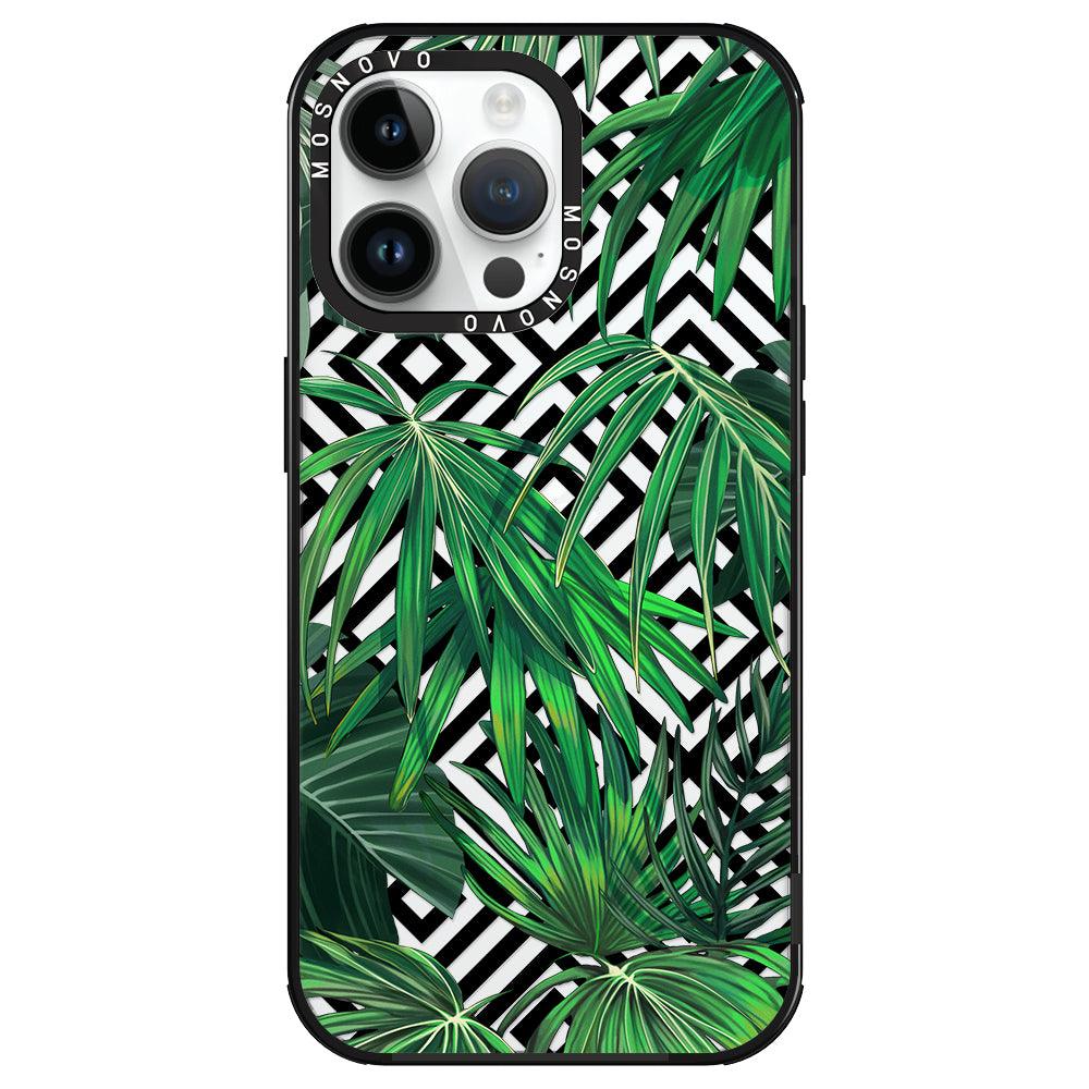 Areca Palm Pattern Phone Case - iPhone 14 Pro Max Case - MOSNOVO