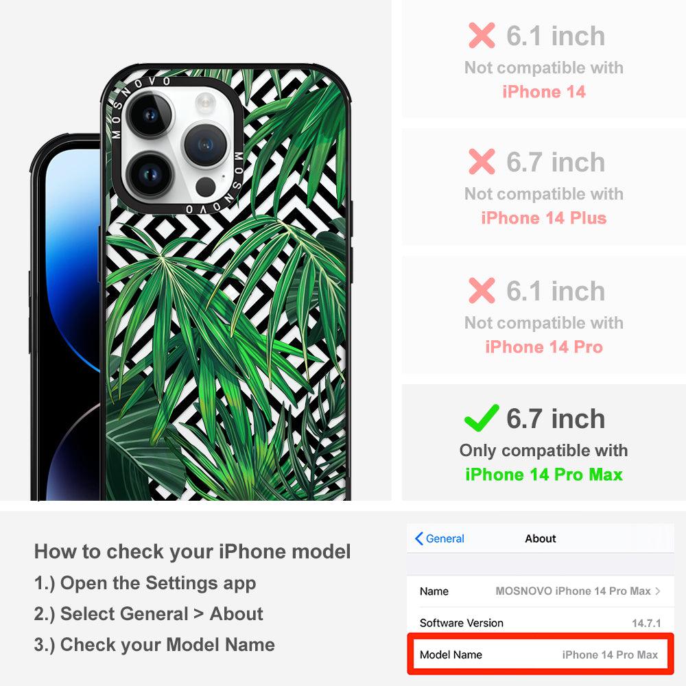 Areca Palm Pattern Phone Case - iPhone 14 Pro Max Case - MOSNOVO