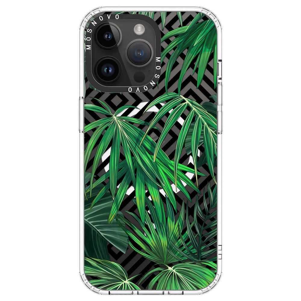 Areca Palm Pattern Phone Case - iPhone 14 Pro Max Case - MOSNOVO