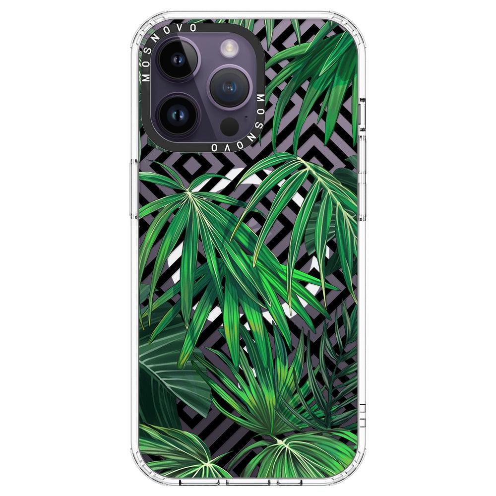 Areca Palm Pattern Phone Case - iPhone 14 Pro Max Case - MOSNOVO