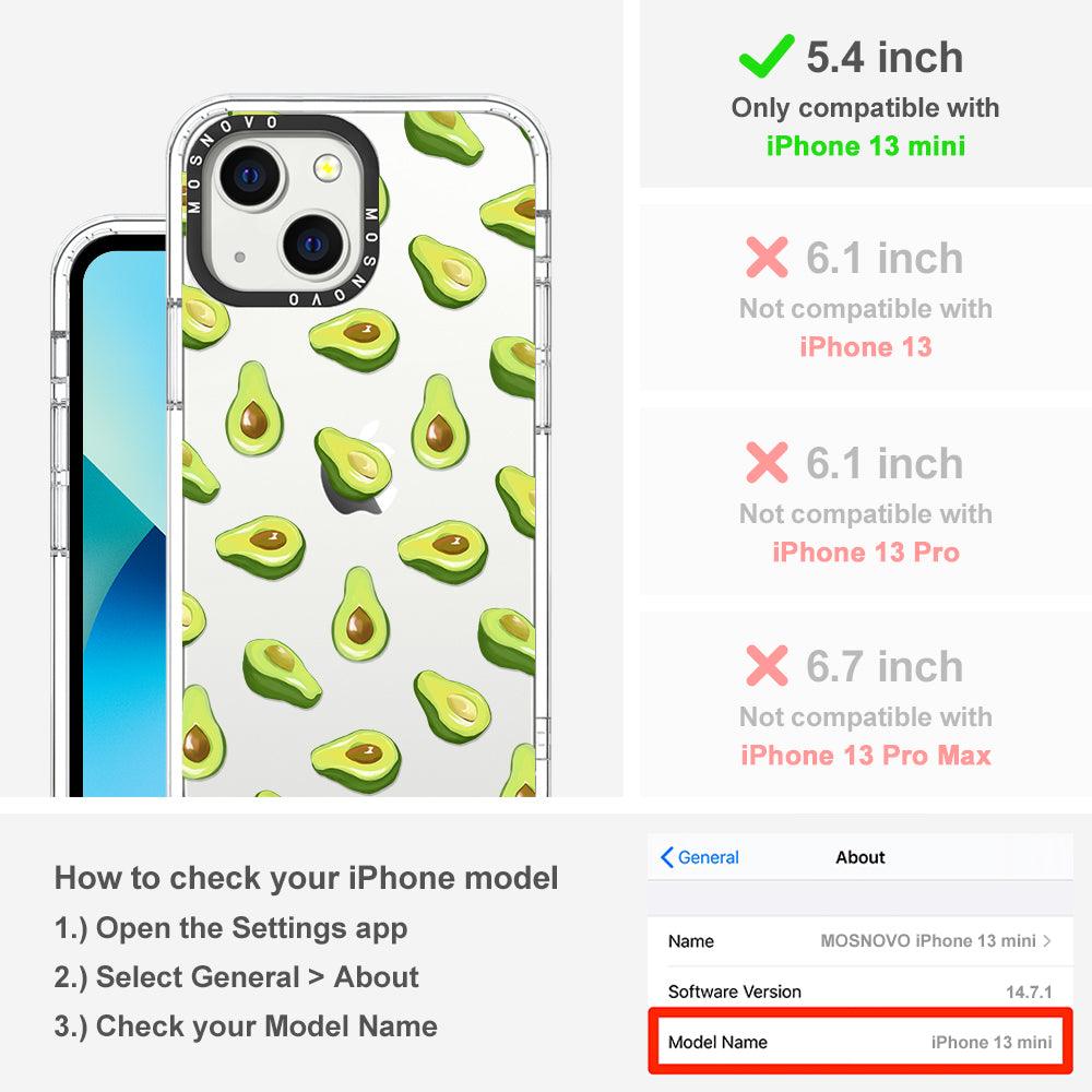 Fleshy Avocado Phone Case - iPhone 13 Mini Case - MOSNOVO