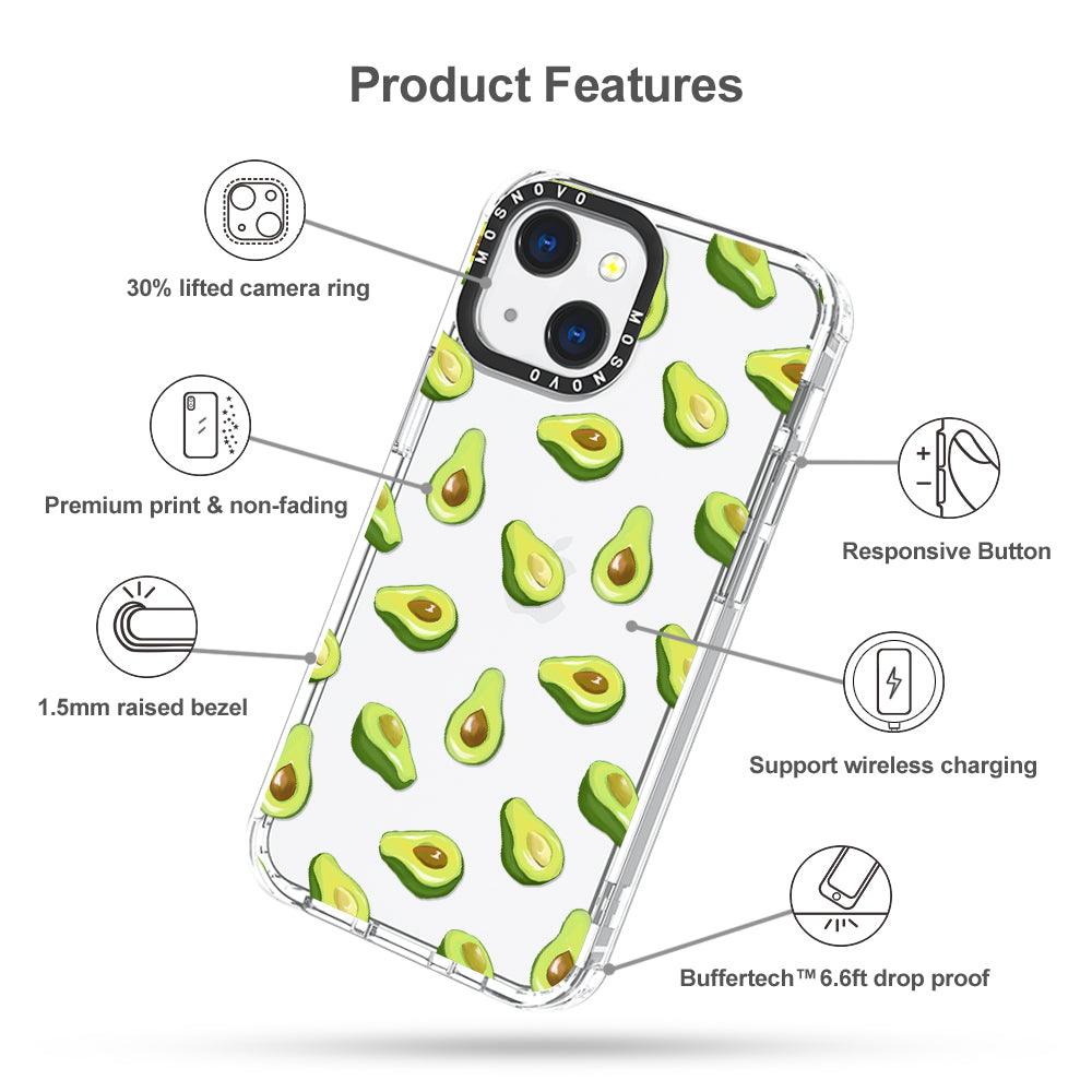 Fleshy Avocado Phone Case - iPhone 13 Mini Case - MOSNOVO