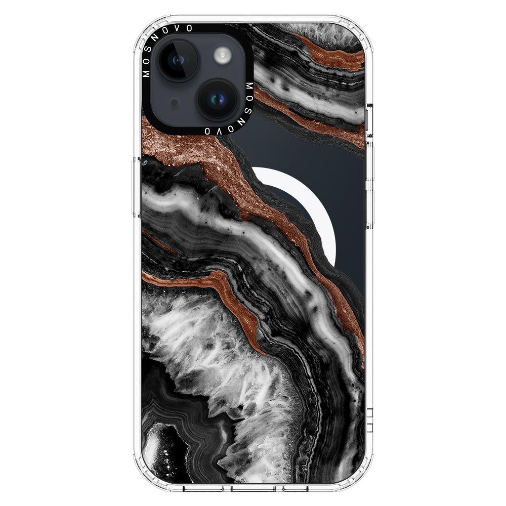 Black Agate Phone Case - iPhone 14 Plus Case - MOSNOVO