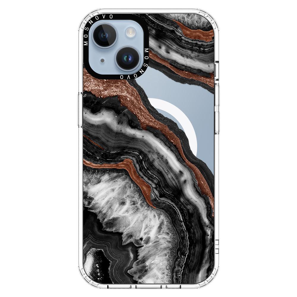 Black Agate Phone Case - iPhone 14 Plus Case - MOSNOVO