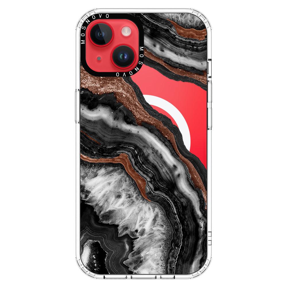 Black Agate Phone Case - iPhone 14 Plus Case - MOSNOVO