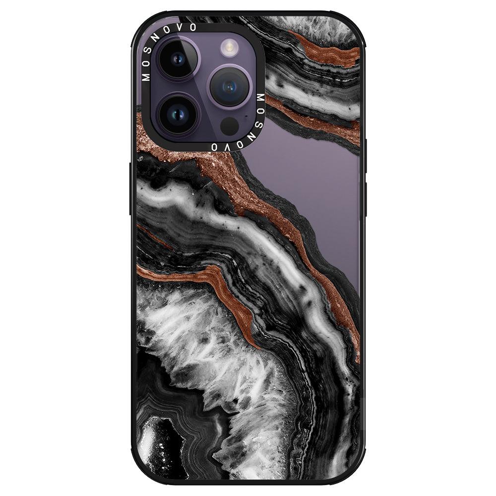 Black Agate Phone Case - iPhone 14 Pro Max Case - MOSNOVO