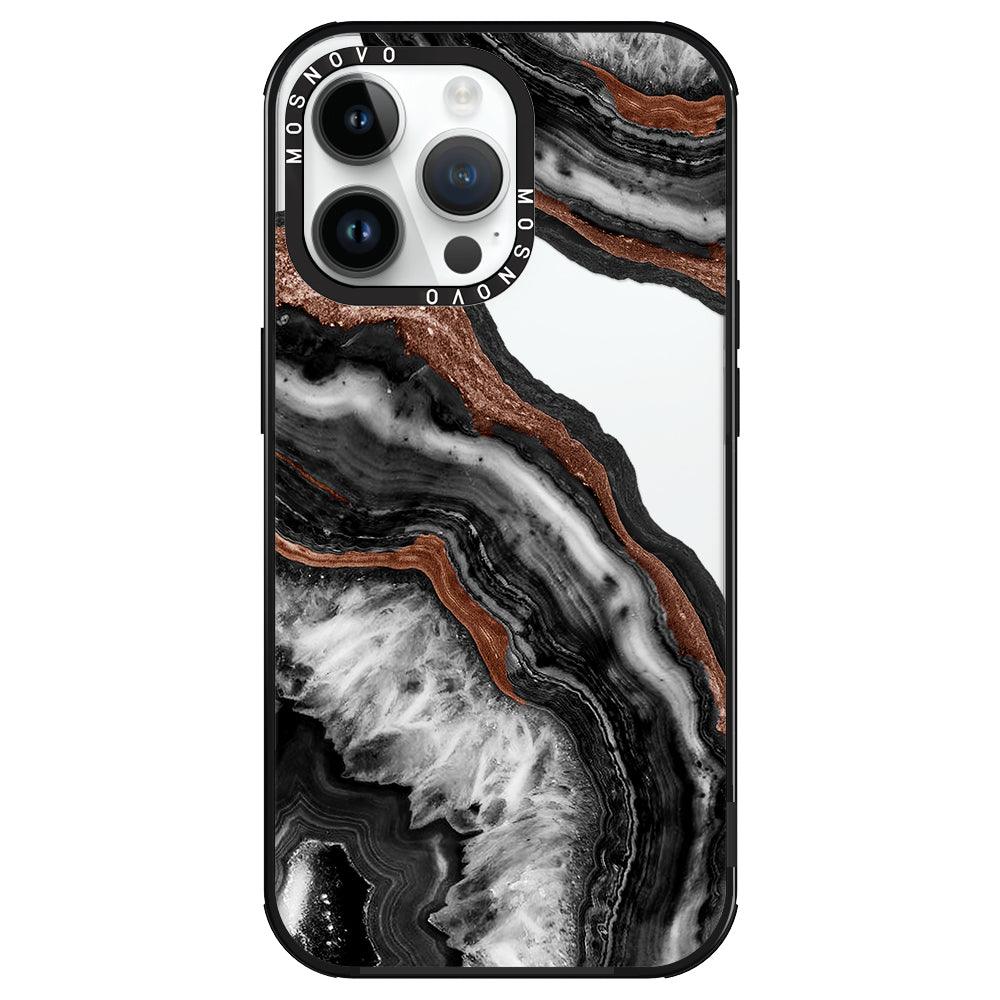 Black Agate Phone Case - iPhone 14 Pro Max Case - MOSNOVO