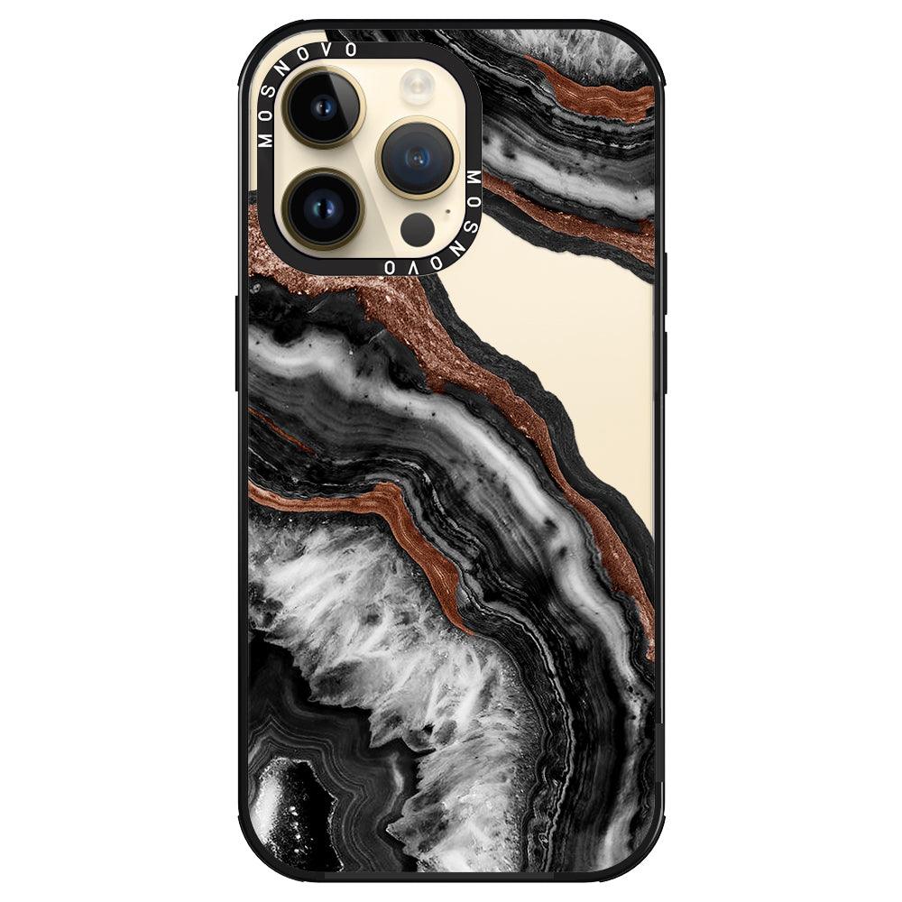 Black Agate Phone Case - iPhone 14 Pro Max Case - MOSNOVO