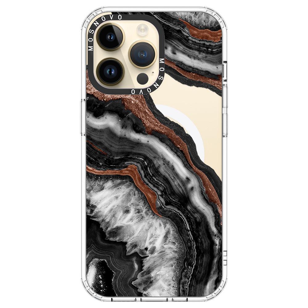 Black Agate Phone Case - iPhone 14 Pro Max Case - MOSNOVO