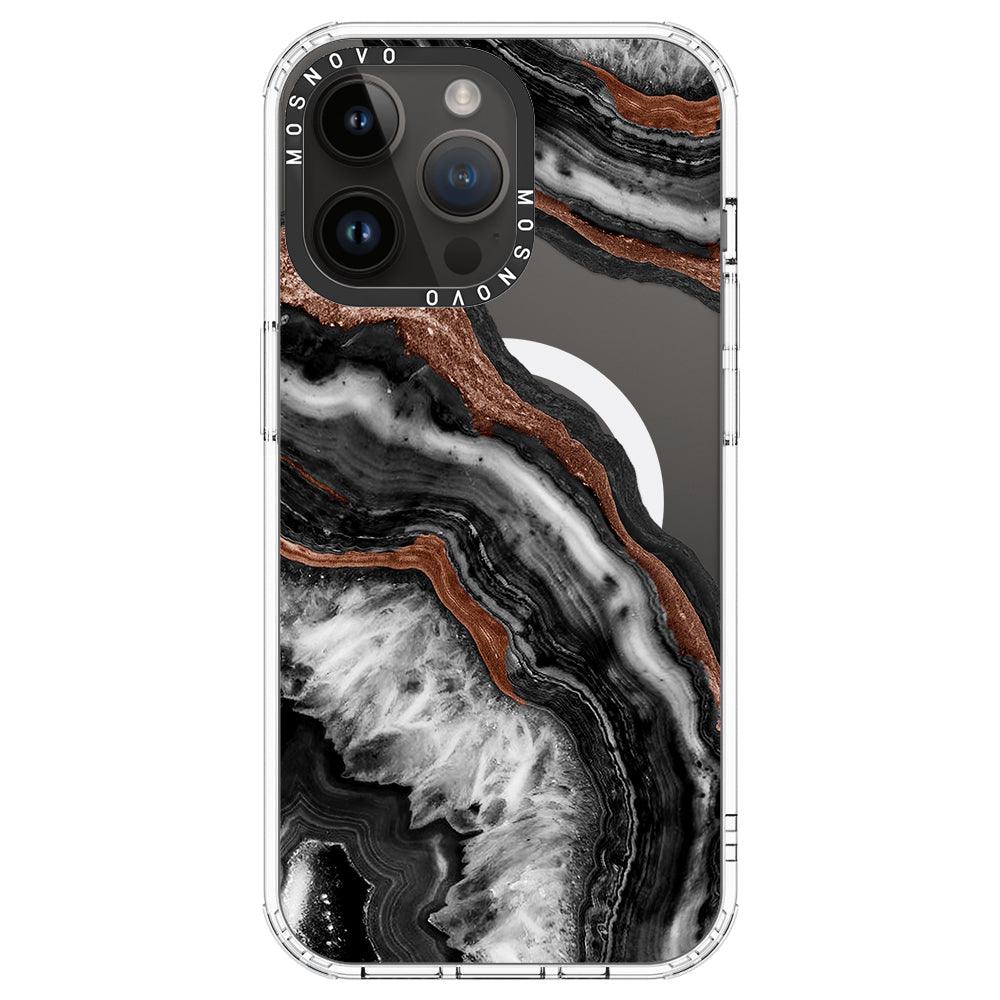 Black Agate Phone Case - iPhone 14 Pro Max Case - MOSNOVO