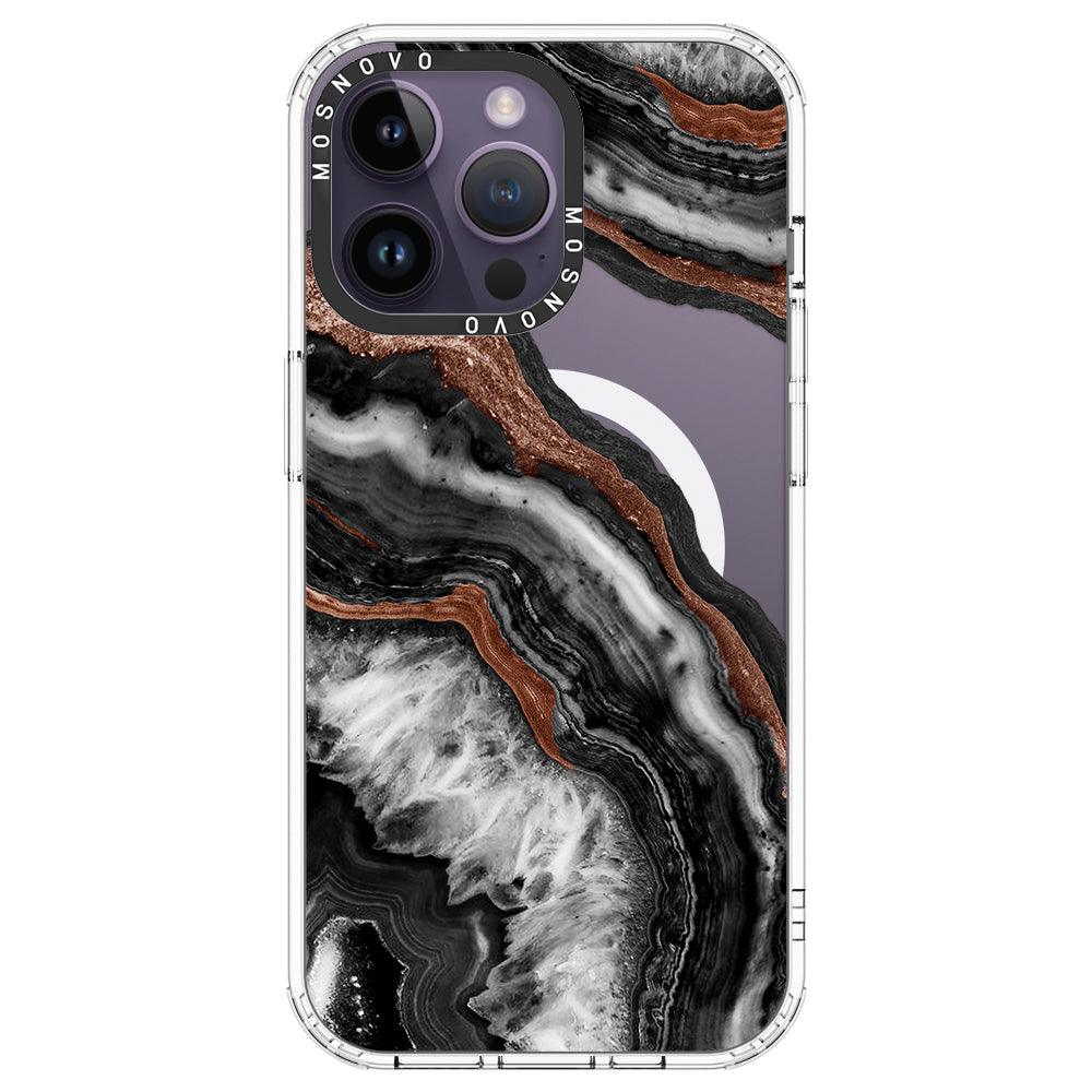 Black Agate Phone Case - iPhone 14 Pro Max Case - MOSNOVO