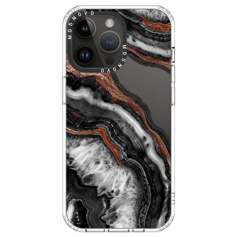 Black Agate Phone Case - iPhone 14 Pro Max Case - MOSNOVO