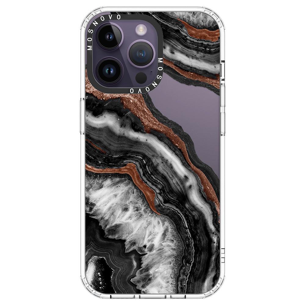 Black Agate Phone Case - iPhone 14 Pro Max Case - MOSNOVO