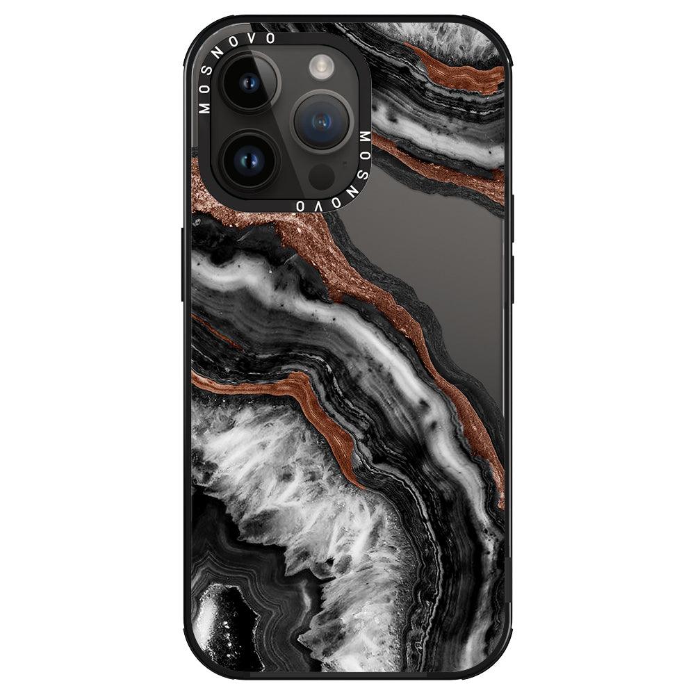 Black Agate Phone Case - iPhone 14 Pro Max Case - MOSNOVO