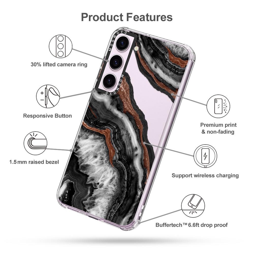 Black Agate Phone Case - Samsung Galaxy S23 Case - MOSNOVO