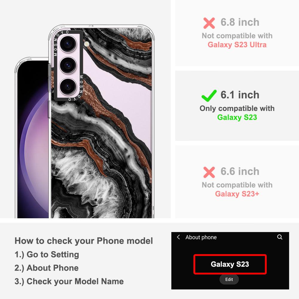Black Agate Phone Case - Samsung Galaxy S23 Case - MOSNOVO