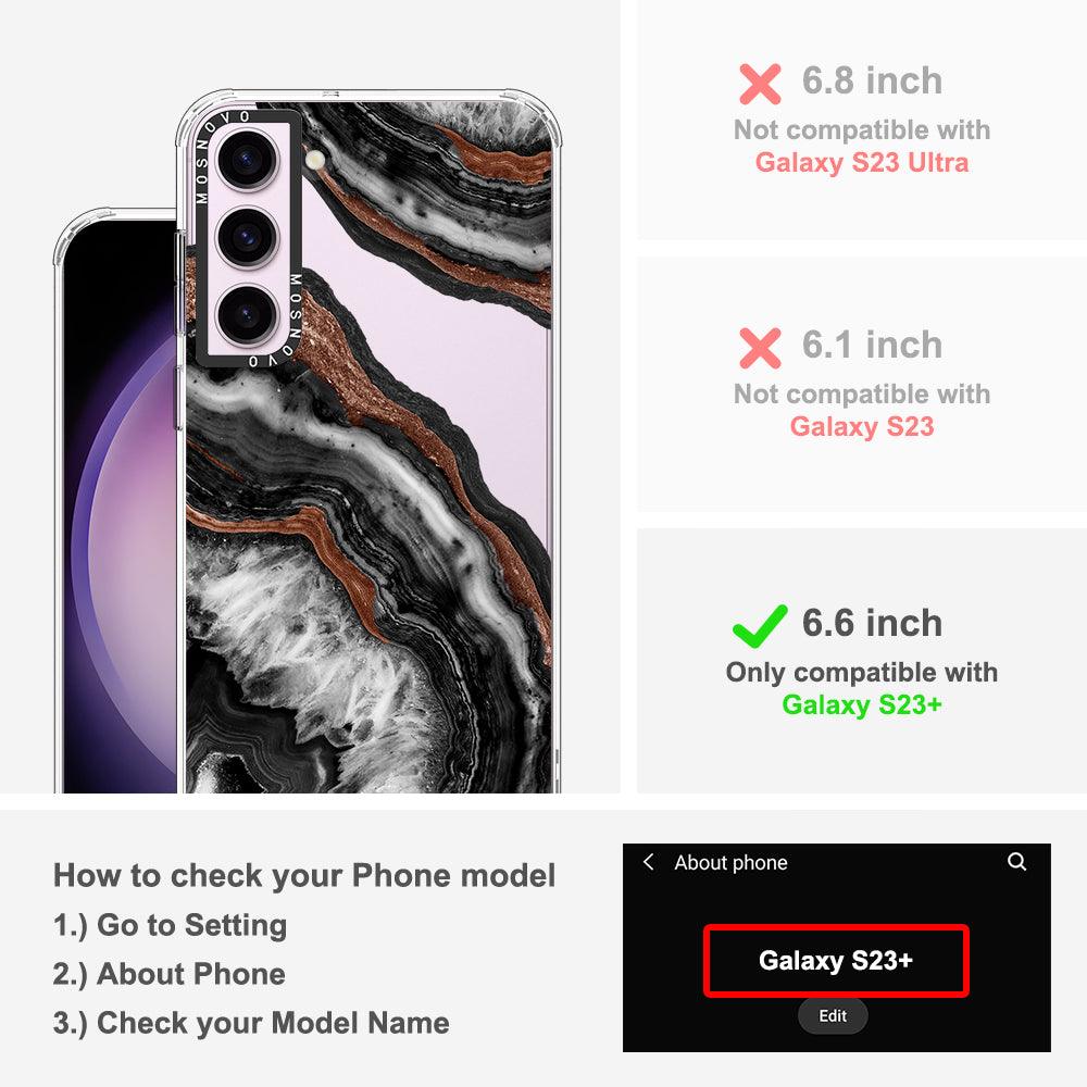 Black Agate Phone Case - Samsung Galaxy S23 Plus Case - MOSNOVO