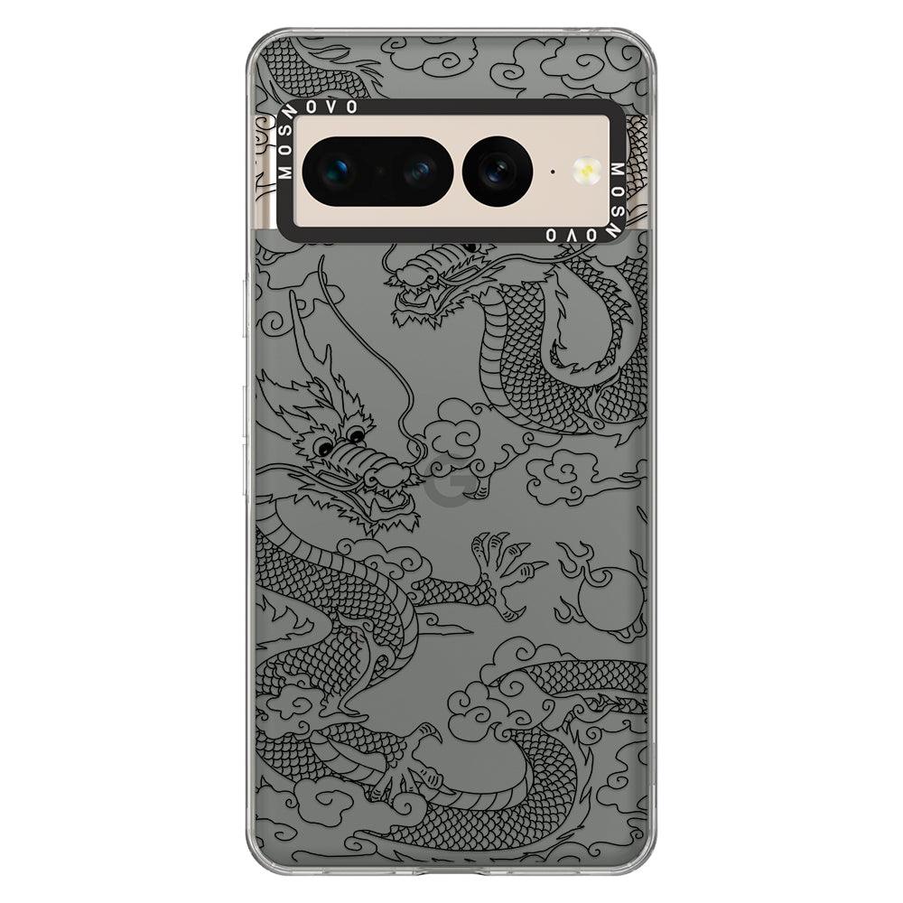 Black Dragon Phone Case - Google Pixel 7 Pro Case - MOSNOVO