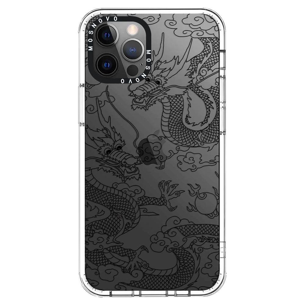 Black Dragon Phone Case - iPhone 12 Pro Case - MOSNOVO