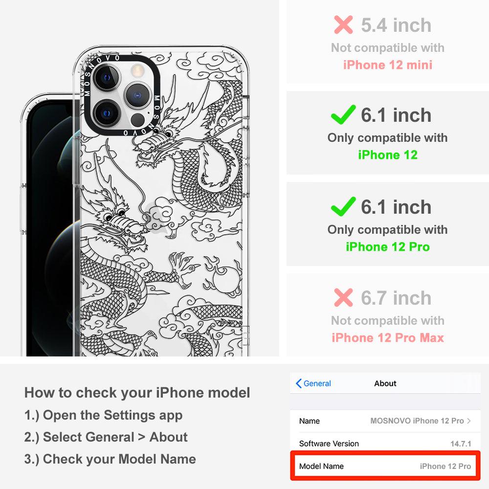 Black Dragon Phone Case - iPhone 12 Pro Case - MOSNOVO