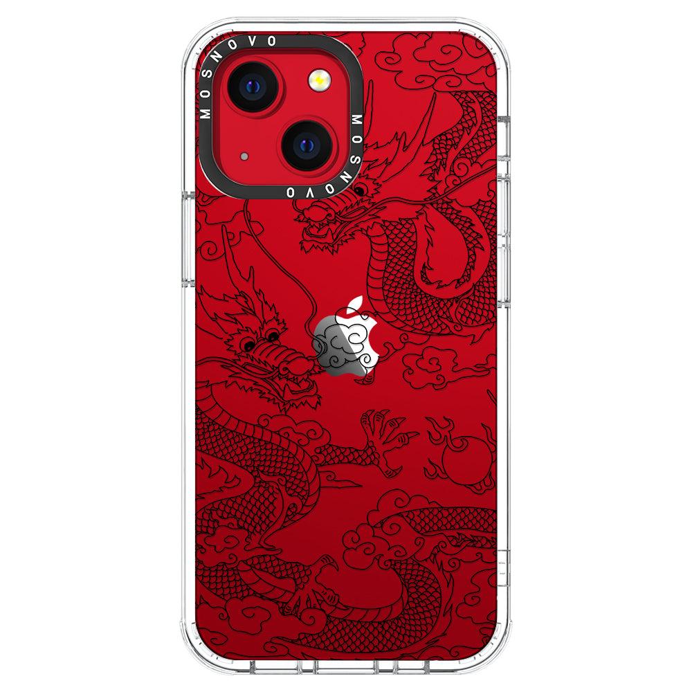 Black Dragon Phone Case - iPhone 13 Mini Case - MOSNOVO