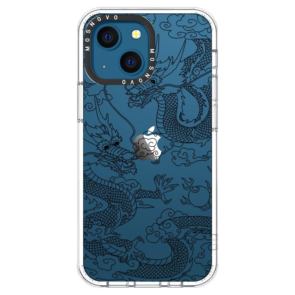 Black Dragon Phone Case - iPhone 13 Mini Case - MOSNOVO