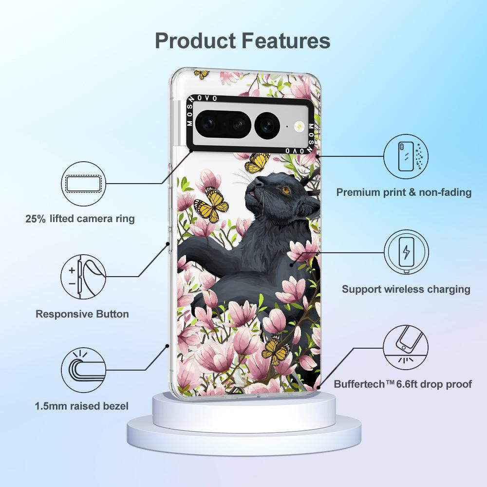 Black Leopard Garden Phone Case - Google Pixel 7 Pro Case - MOSNOVO