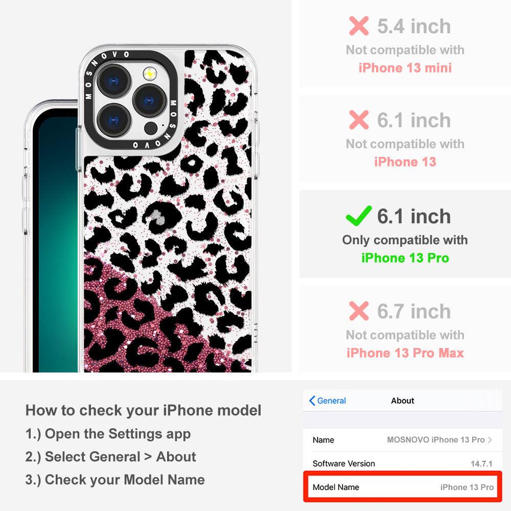 Black Leopard Glitter Phone Case - iPhone 13 Pro Case - MOSNOVO