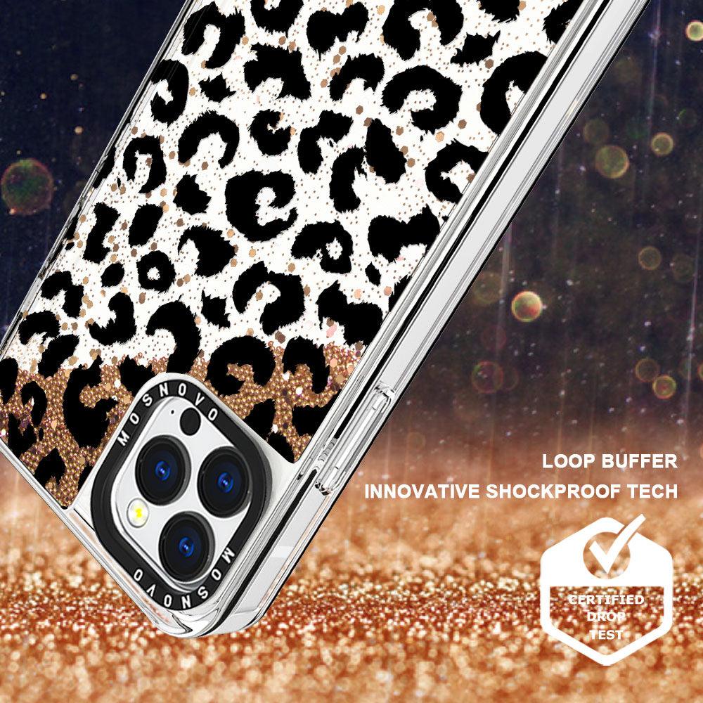 Black Leopard Glitter Phone Case - iPhone 13 Pro Case - MOSNOVO
