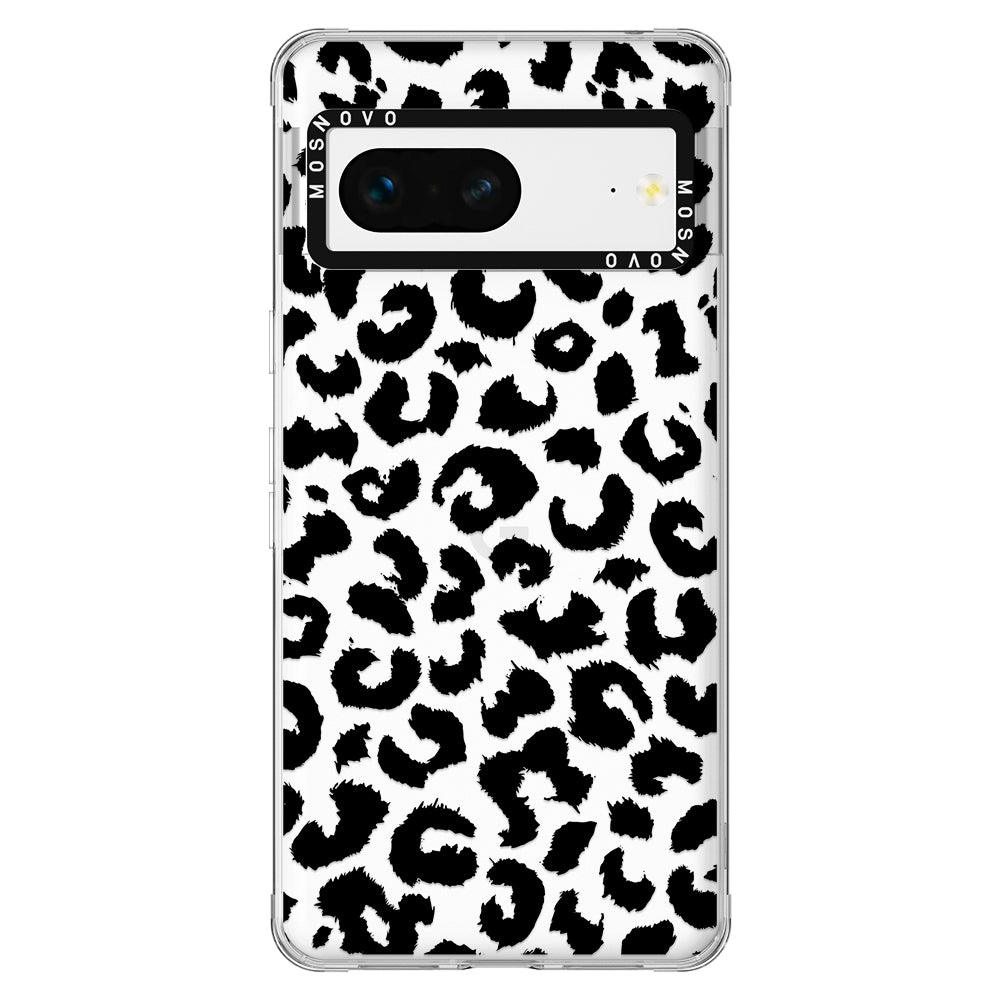 Black Leopard Print Phone Case - Google Pixel 7 Case - MOSNOVO