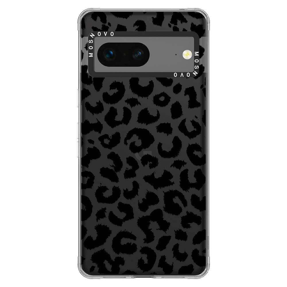 Black Leopard Print Phone Case - Google Pixel 7 Case - MOSNOVO