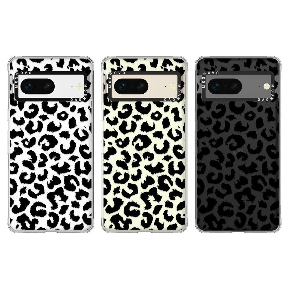 Black Leopard Print Phone Case - Google Pixel 7 Case - MOSNOVO